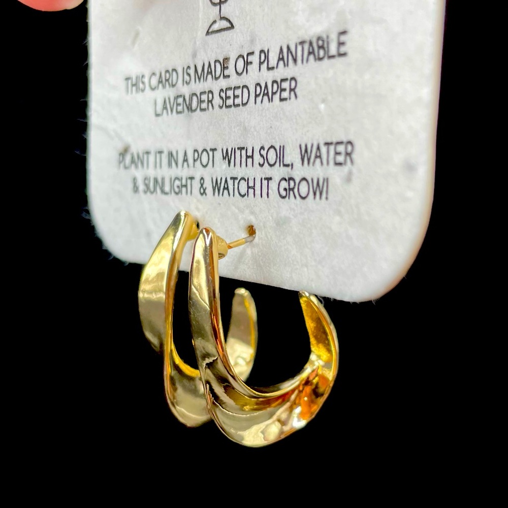 Free People Gold Loop Earrings NWT